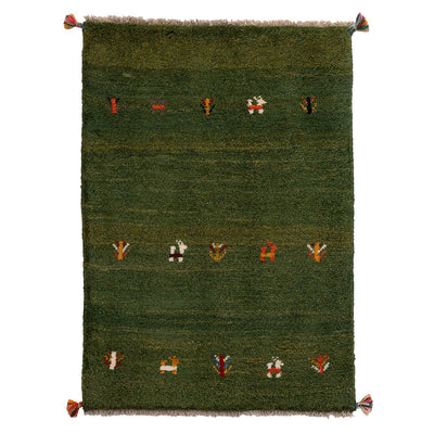 ギャッベ　ペルシャ手織り絨毯　玄関マット　63×90cm