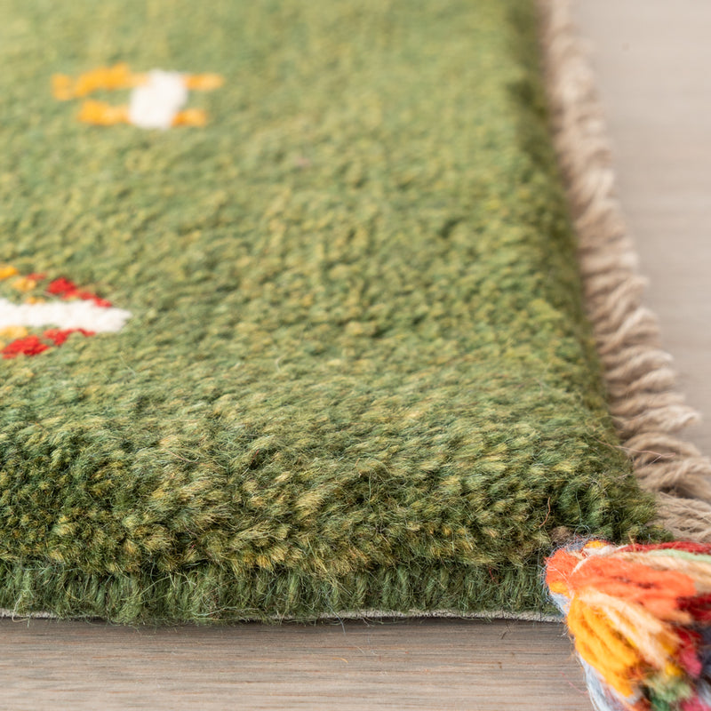 ギャッベ　ペルシャ手織り絨毯　玄関マット　63×90cm