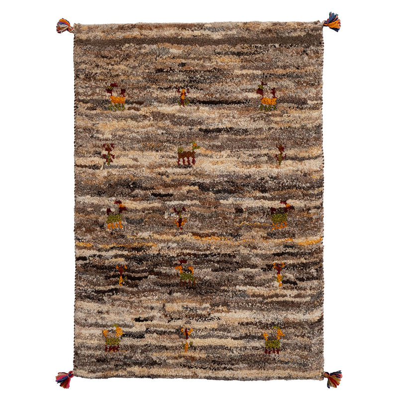 ギャッベ　ペルシャ手織り絨毯　玄関マット　60×86cm