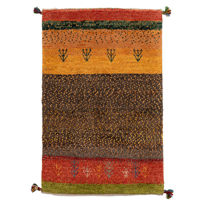 ギャッベ　ペルシャ手織り絨毯　玄関マット　60×92cm