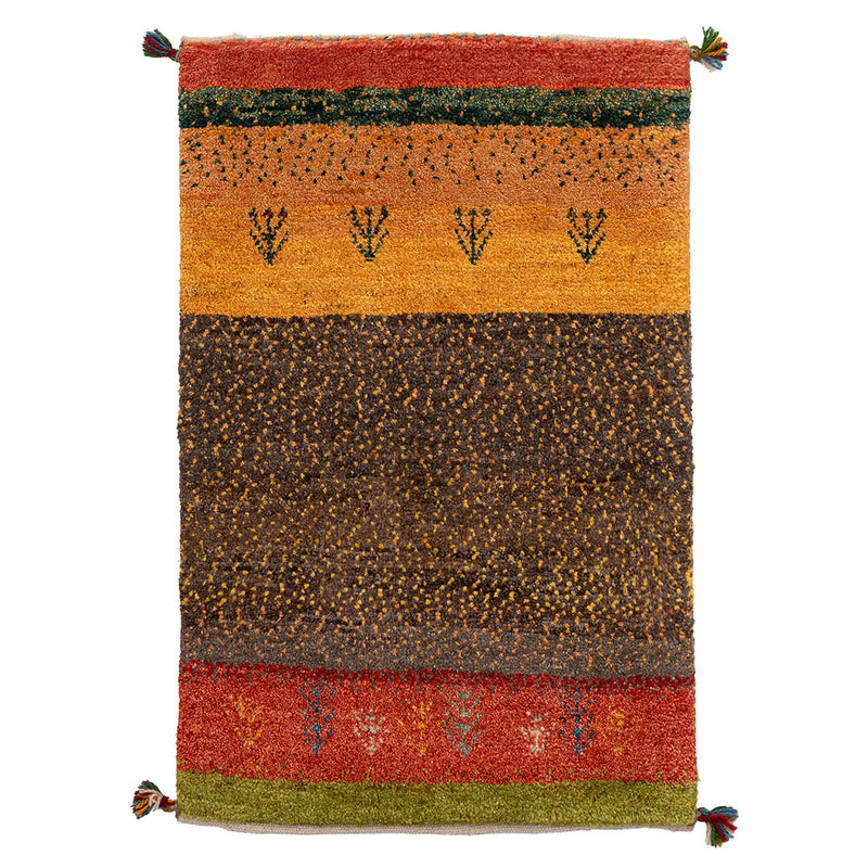 ギャッベ　ペルシャ手織り絨毯　玄関マット　60×92cm