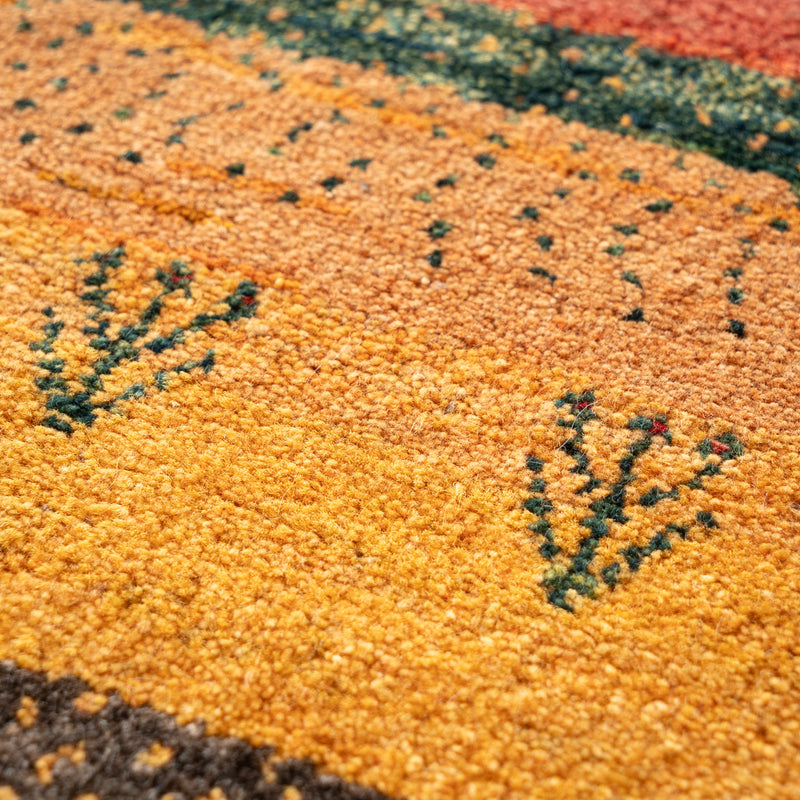 ギャッベ　ペルシャ手織り絨毯　玄関マット　60×92cm