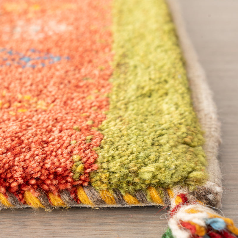 ギャッベ　ペルシャ手織り絨毯　玄関マット　60×92cm