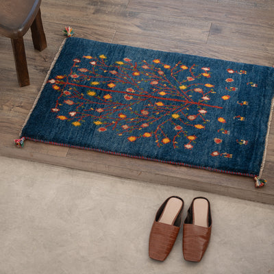 ギャッベ　ペルシャ手織り絨毯　玄関マット　61×90cm