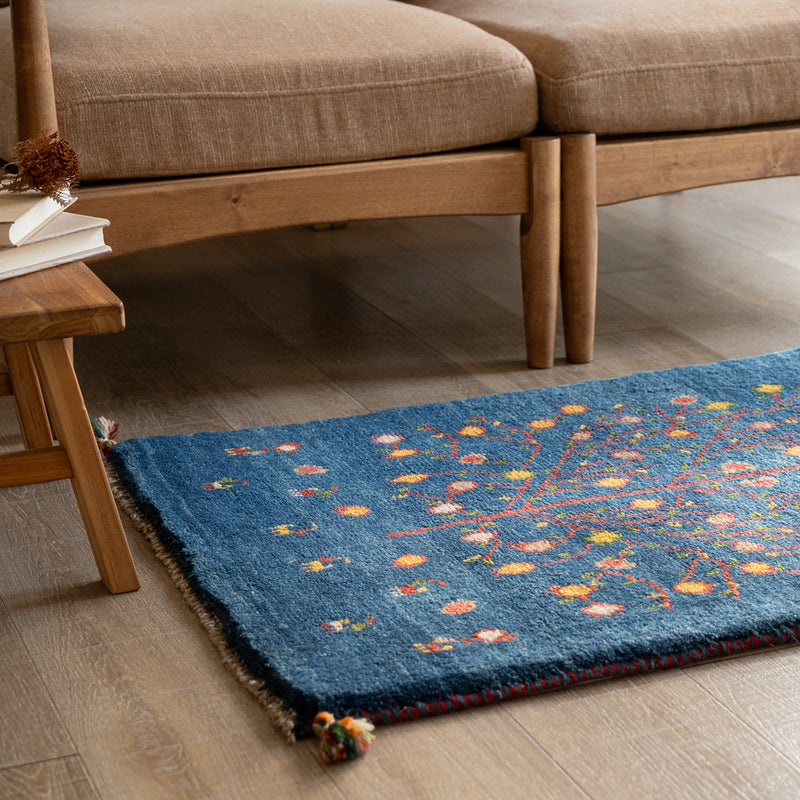 ギャッベ　ペルシャ手織り絨毯　玄関マット　61×90cm
