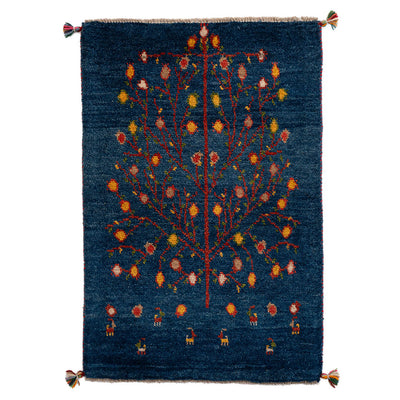 ギャッベ　ペルシャ手織り絨毯　玄関マット　61×90cm