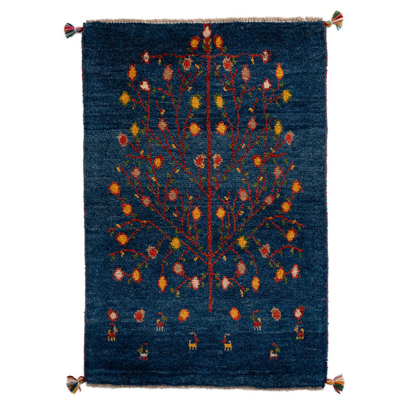 ギャッベ　ペルシャ手織り絨毯　玄関マット　61×90cm