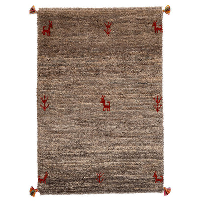 ギャッベ　ペルシャ手織り絨毯　玄関マット　63×91cm
