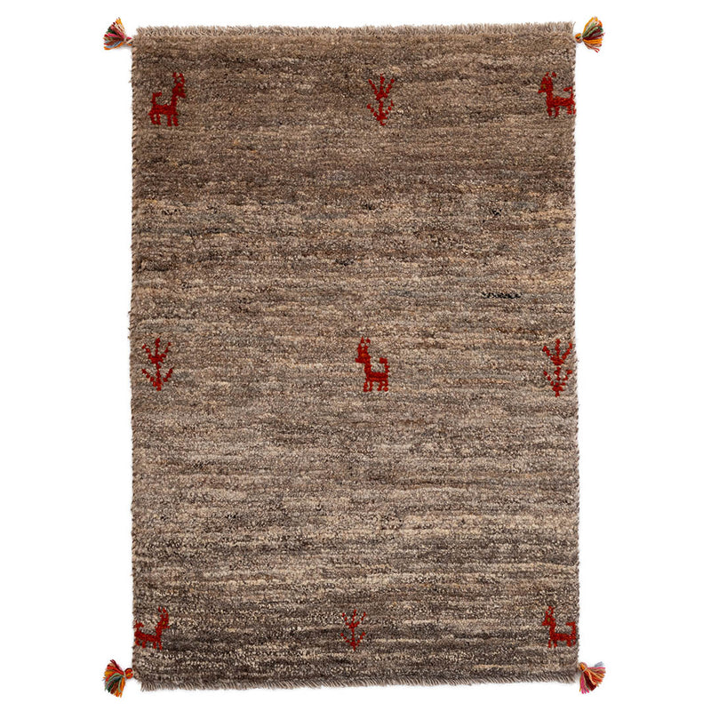 ギャッベ　ペルシャ手織り絨毯　玄関マット　63×91cm