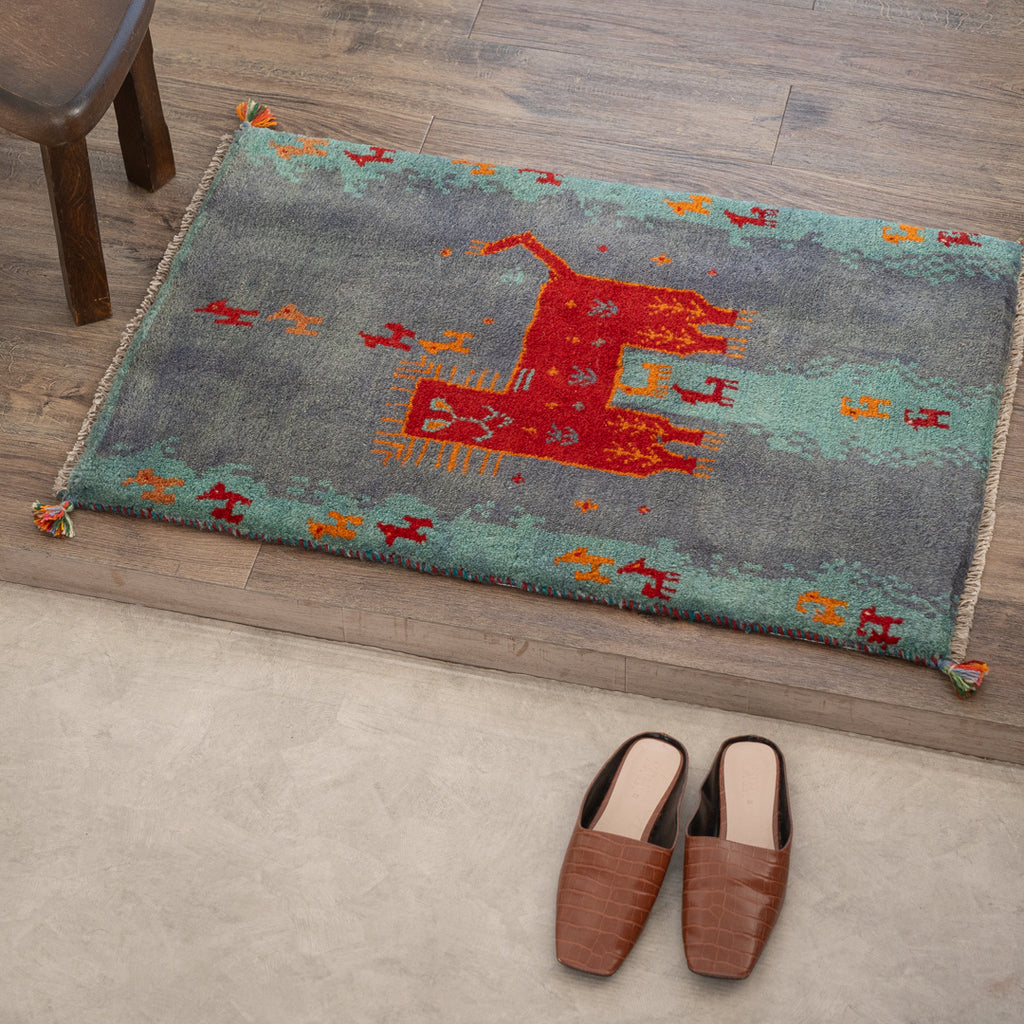 ギャッベ ペルシャ手織り絨毯 玄関マット 62×90cm – Persiadirect