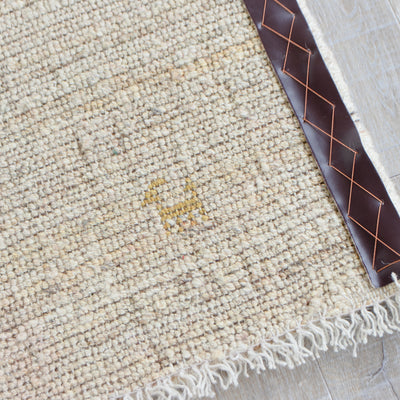 ギャッベ　ペルシャ手織り絨毯　玄関マット　53.5×75cm