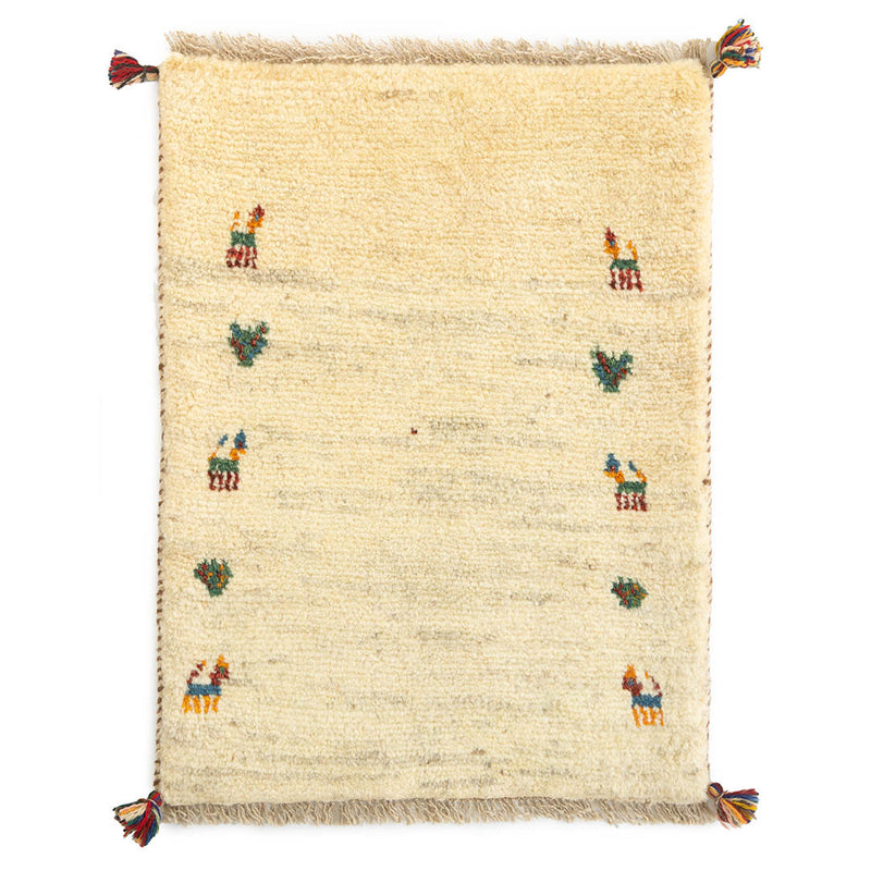 ギャッベ　ペルシャ手織り絨毯　玄関マット　56×75cm