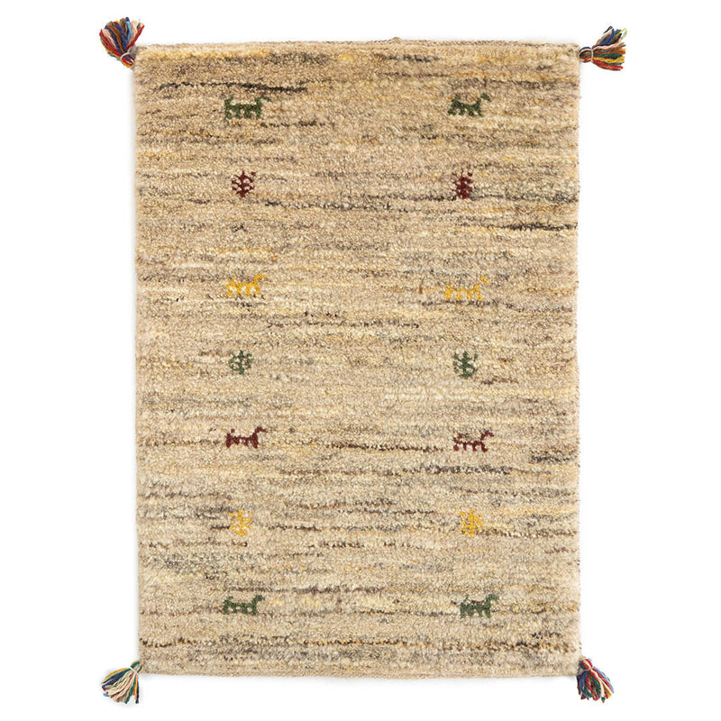 ギャッベ　ペルシャ手織り絨毯　玄関マット　53×75cm