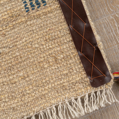 ギャッベ　ペルシャ手織り絨毯　玄関マット　55×79cm