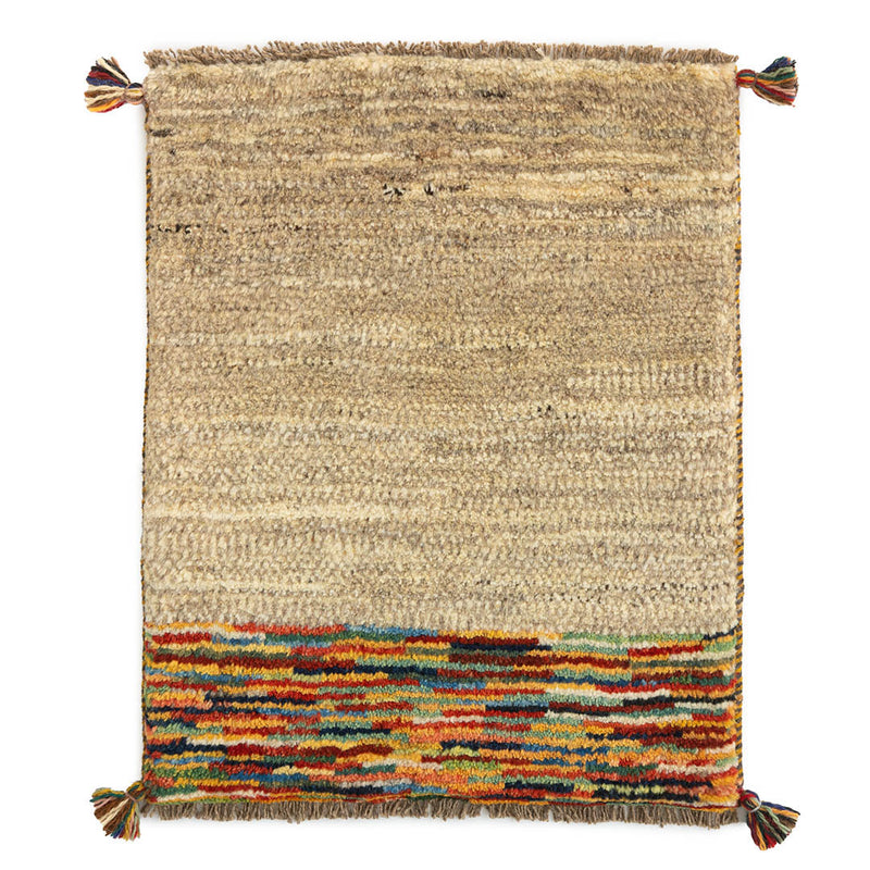 ギャッベ　ペルシャ手織り絨毯　玄関マット　50.5×62.5cm