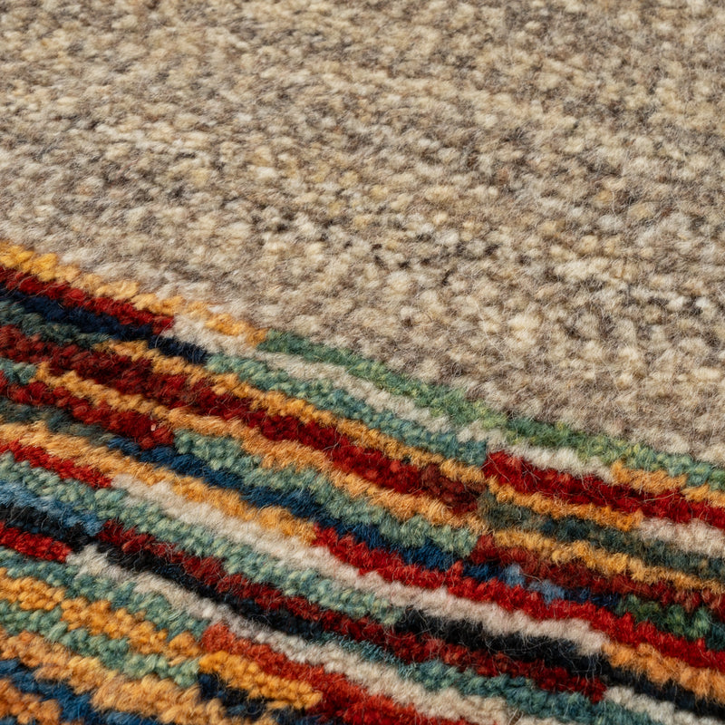 ギャッベ　ペルシャ手織り絨毯　玄関マット　50.5×62.5cm