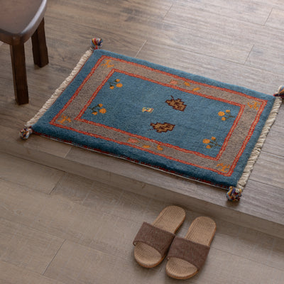ギャッベ　ペルシャ手織り絨毯　玄関マット　53×71cm