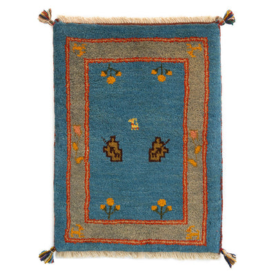 ギャッベ　ペルシャ手織り絨毯　玄関マット　53×71cm