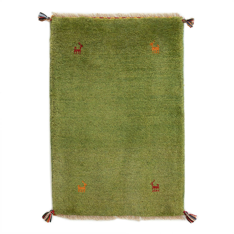 ギャッベ　ペルシャ手織り絨毯　玄関マット　55×81.5cm