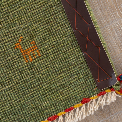 ギャッベ　ペルシャ手織り絨毯　玄関マット　55×81.5cm