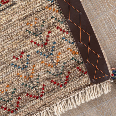 ギャッベ　ペルシャ手織り絨毯　玄関マット　55×75.5cm