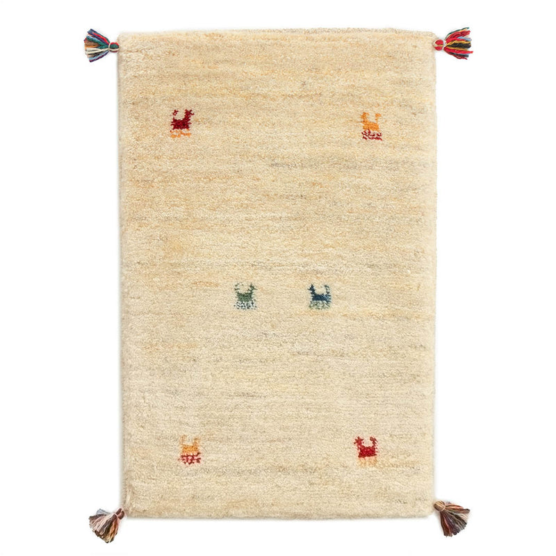 ギャッベ　ペルシャ手織り絨毯　玄関マット　49×74cm