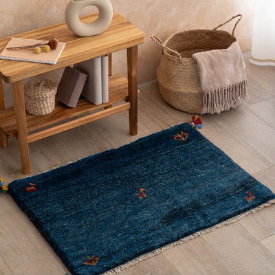 ギャッベ　ペルシャ手織り絨毯　玄関マット　53×78cm