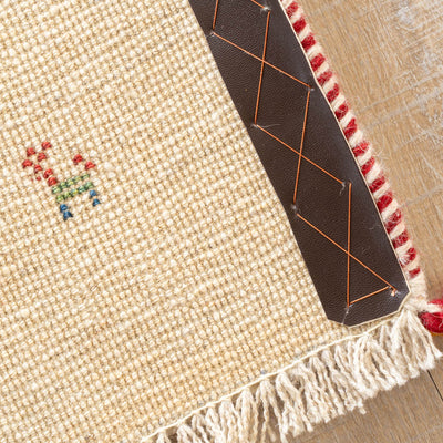 ギャッベ　ペルシャ手織り絨毯　玄関マット　53×82cm