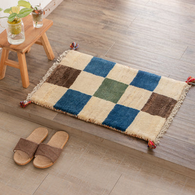 ギャッベ　ペルシャ手織り絨毯　玄関マット　50×70cm