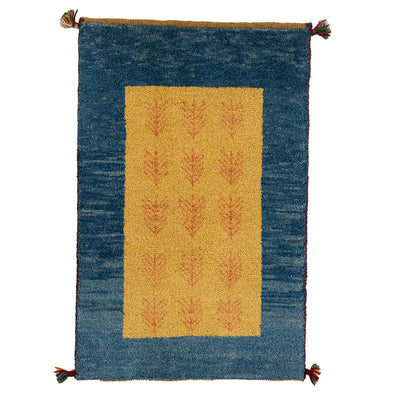 ギャッベ　ペルシャ手織り絨毯　玄関マット　52×82cm