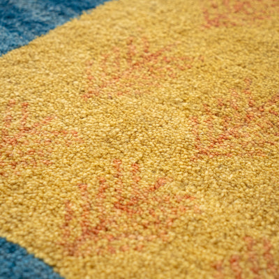 ギャッベ　ペルシャ手織り絨毯　玄関マット　52×82cm