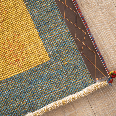 ギャッベ　ペルシャ手織り絨毯　玄関マット　52×82cm
