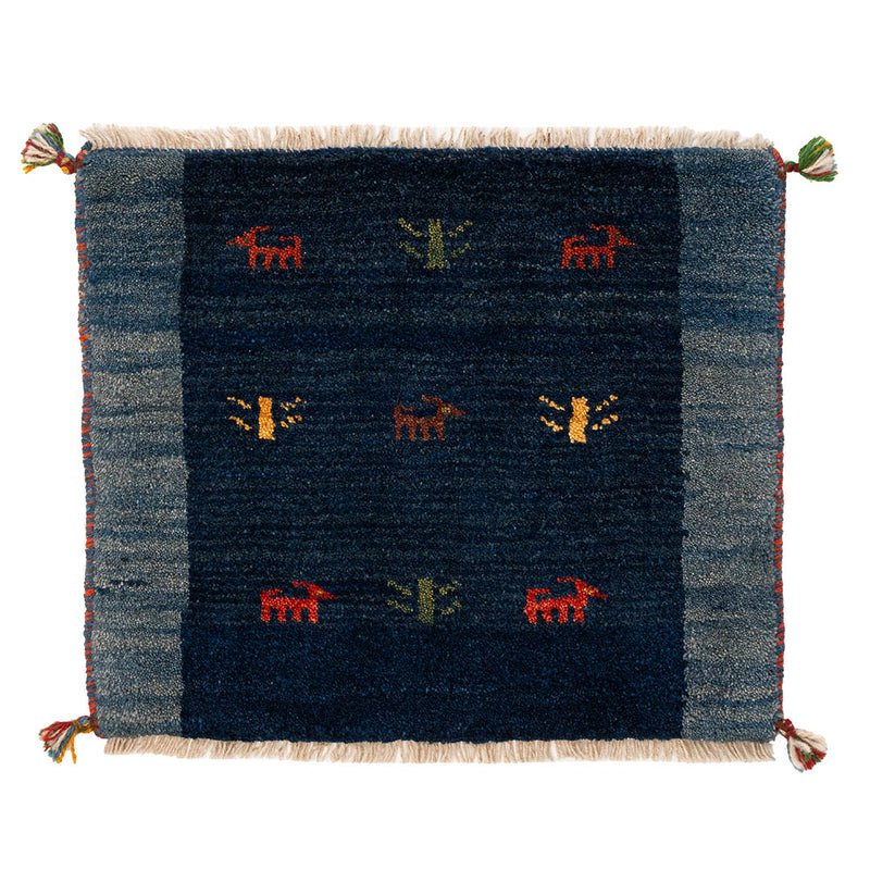ギャッベ　ペルシャ手織り絨毯　玄関マット　54×64cm
