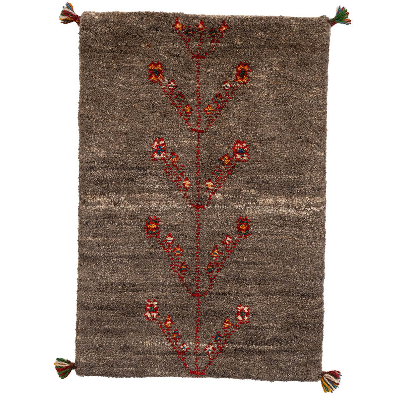 ギャッベ　ペルシャ手織り絨毯　玄関マット　51×74cm