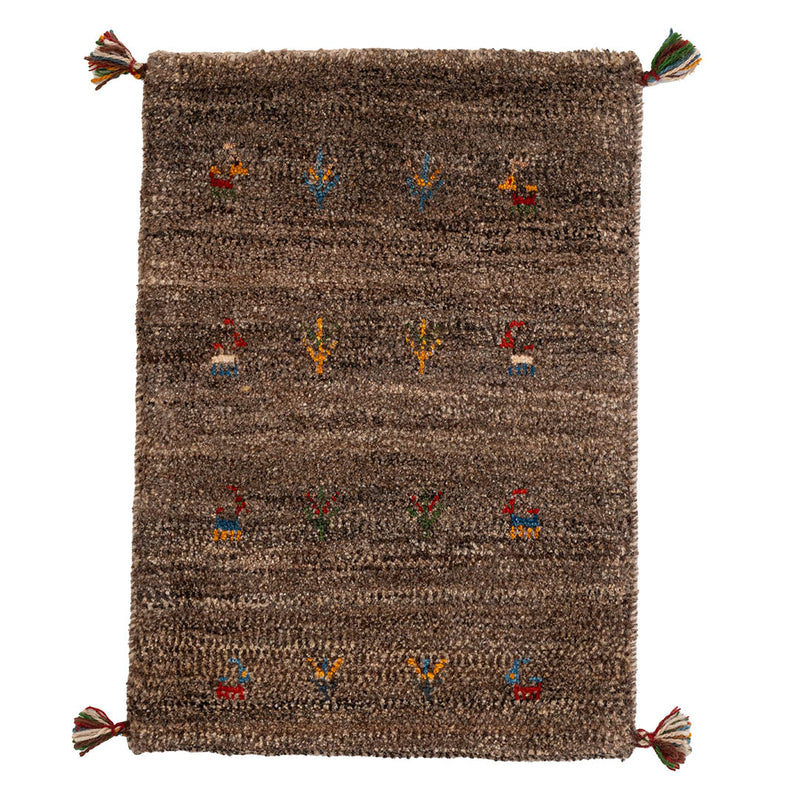 ギャッベ　ペルシャ手織り絨毯　玄関マット　49×68cm