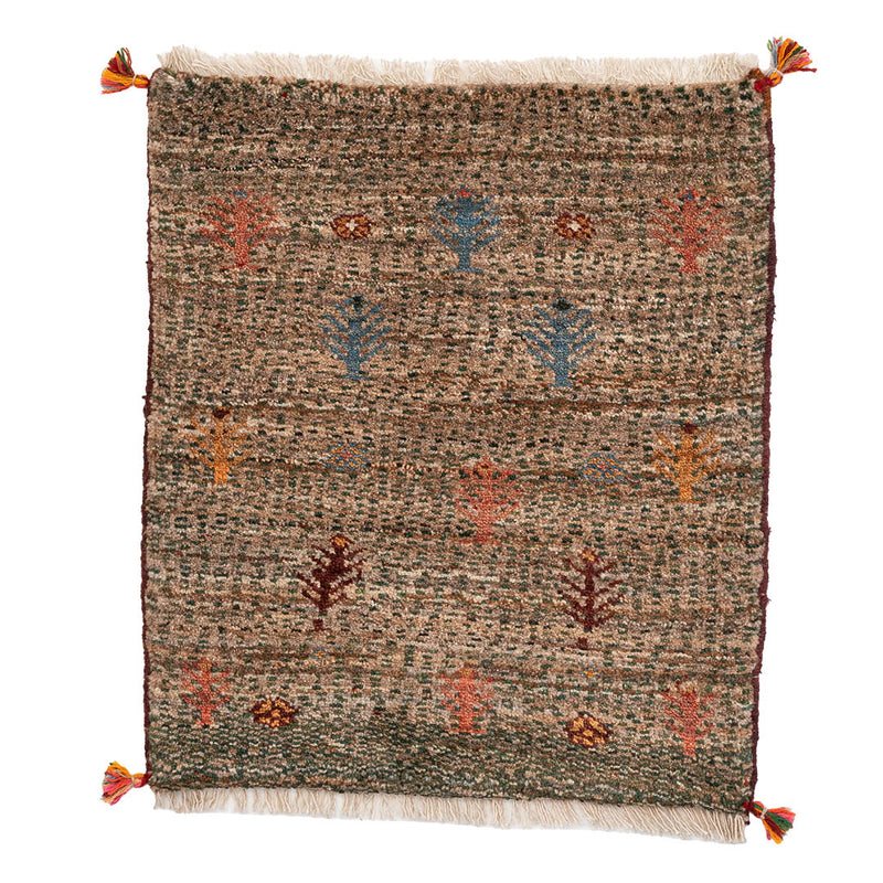 ギャッベ　ペルシャ手織り絨毯　玄関マット　57×66cm