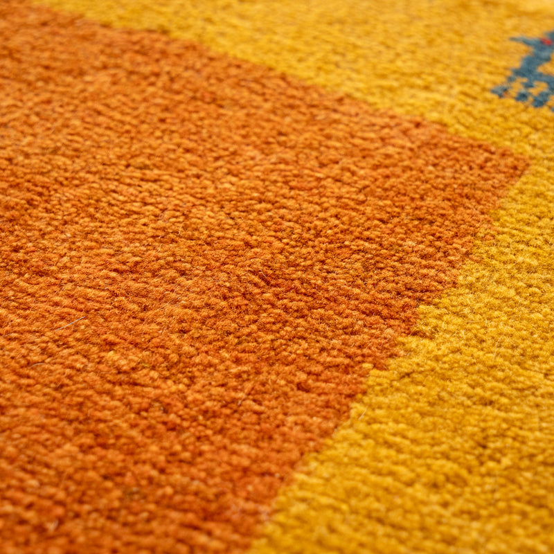 ギャッベ　ペルシャ手織り絨毯　玄関マット　54×77cm