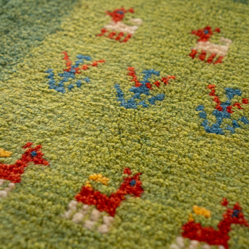 ギャッベ　ペルシャ手織り絨毯　玄関マット　53×77cm