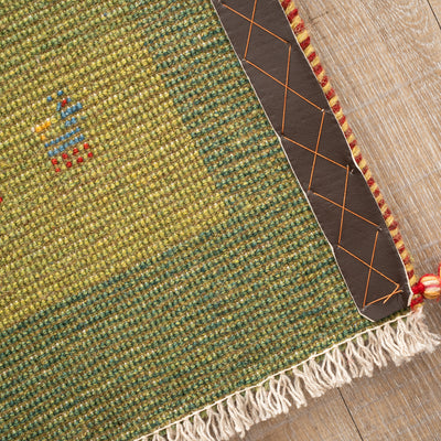 ギャッベ　ペルシャ手織り絨毯　玄関マット　53×77cm