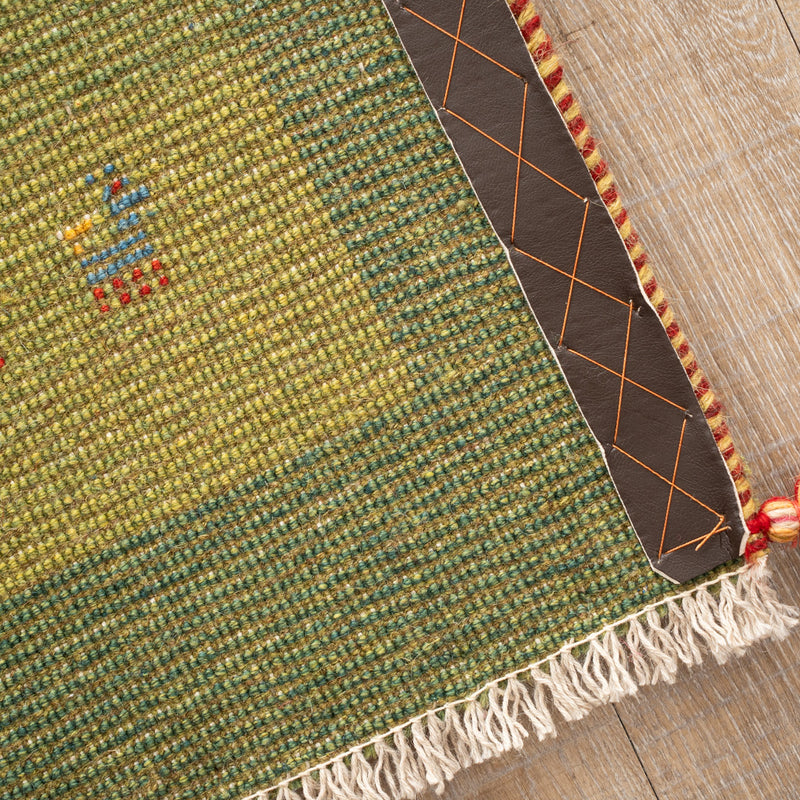 ギャッベ　ペルシャ手織り絨毯　玄関マット　53×77cm