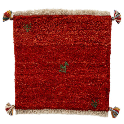 ギャッベ　ペルシャ手織り絨毯　座布団　41×40cm