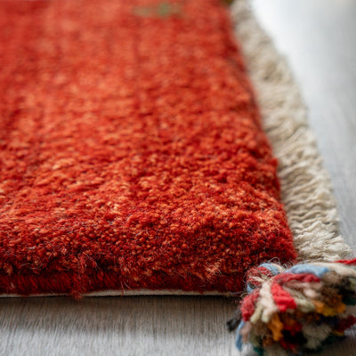 ギャッベ　ペルシャ手織り絨毯　座布団　41×40cm