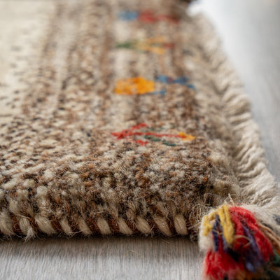 ギャッベ　ペルシャ手織り絨毯　座布団　42×42cm