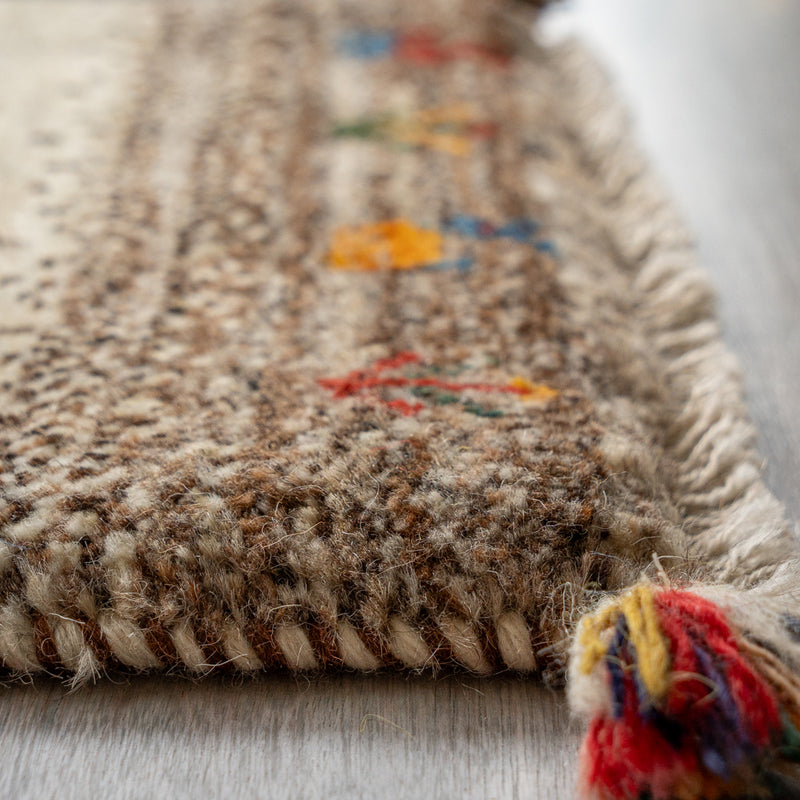 ギャッベ　ペルシャ手織り絨毯　座布団　42×42cm