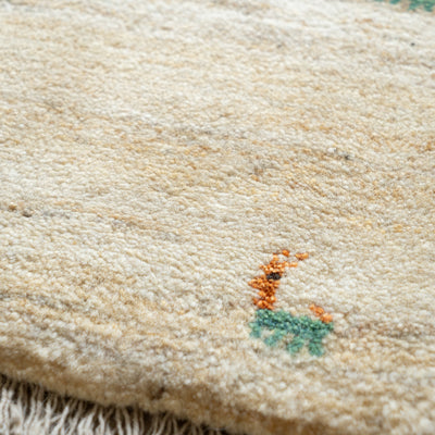 ギャッベ　ペルシャ手織り絨毯　座布団　44×43cm