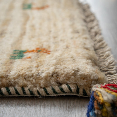 ギャッベ　ペルシャ手織り絨毯　座布団　44×43cm