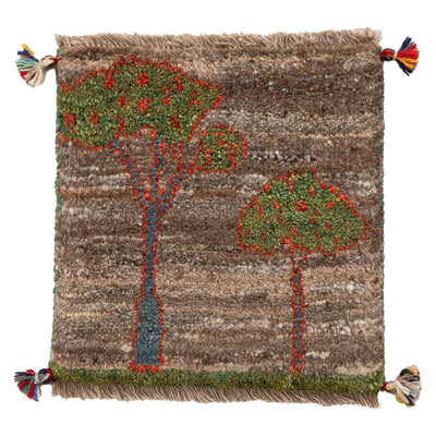 ギャッベ　ペルシャ手織り絨毯　座布団　39×39cm