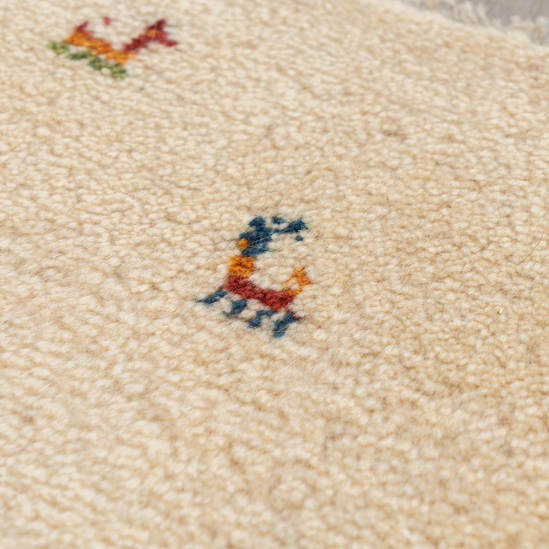 ギャッベ　ペルシャ手織り絨毯　座布団　43×40cm