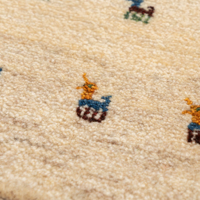 ギャッベ　ペルシャ手織り絨毯　座布団　44×40cm