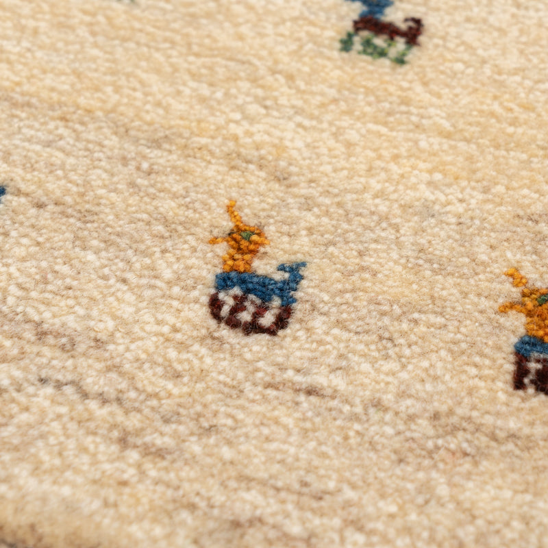 ギャッベ　ペルシャ手織り絨毯　座布団　44×40cm